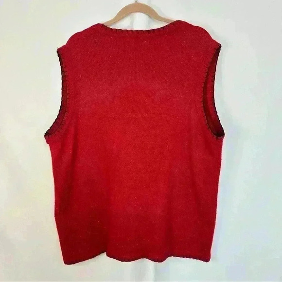 Victoria‎ Jones Vintage Christmas Vest Embroidered Patches Wool Blend Womens 1X - Picture 9 of 10